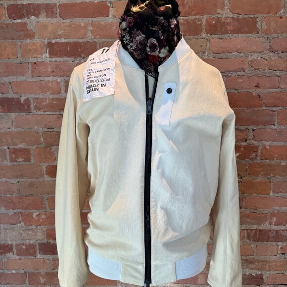 11 by Boris Bidjan Saberi - White Lambskin Bomber Jacket - Picture 1 of 6